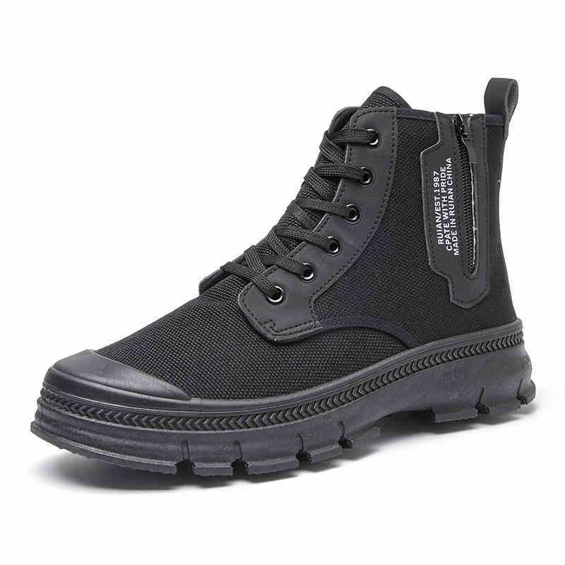 Hiking Boots Side Zipper Shoes