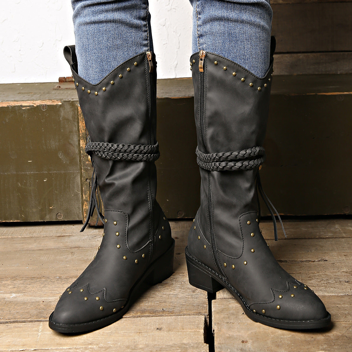 Retro Tassel Boots