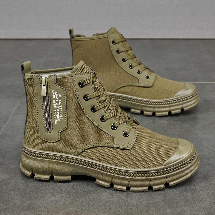 Hiking Boots Side Zipper Shoes