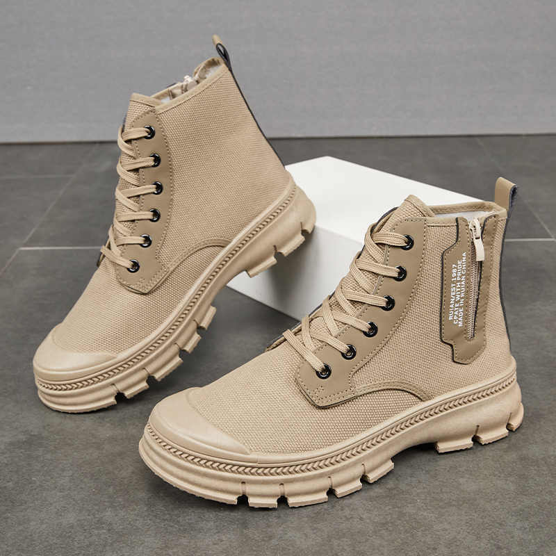 Hiking Boots Side Zipper Shoes