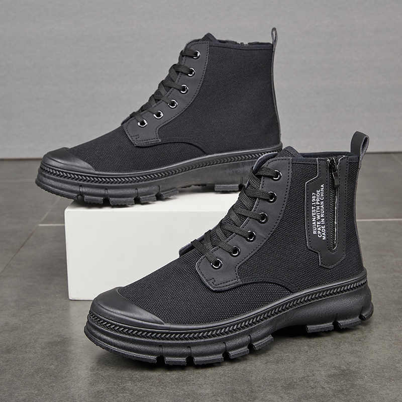 Hiking Boots Side Zipper Shoes
