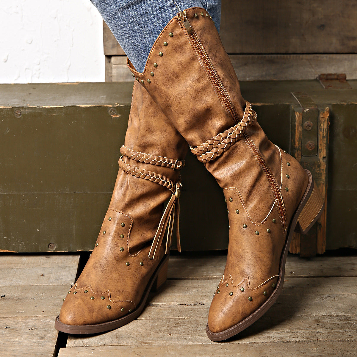 Retro Tassel Boots